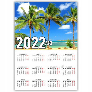 KALENDARZ PLAKAT 2022/23 32x44 Wzory Morze Wakacje