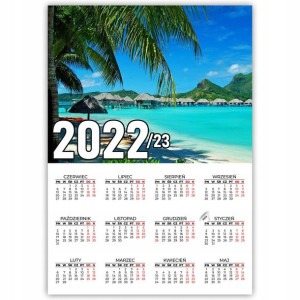 KALENDARZ PLAKAT 2022/23 32x44 Wzory Morze Wakacje