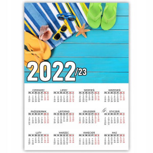 KALENDARZ PLAKAT 2022/23 32x44 Wzory Morze Wakacje