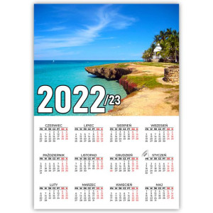KALENDARZ PLAKAT 2022/23 32x44 Wzory Morze Wakacje