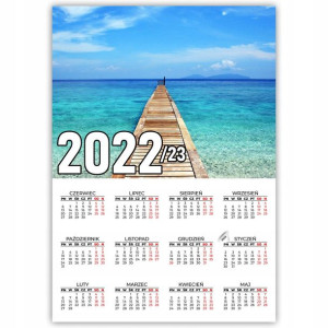 KALENDARZ PLAKAT 2022/23 Duże Wzory Wakacje Morze