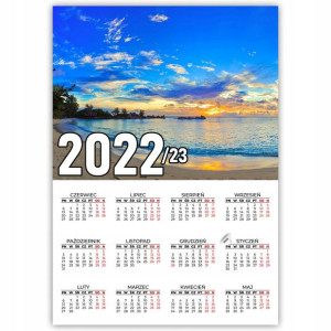 KALENDARZ PLAKAT 2022/23 Duże Wzory Wakacje Morze