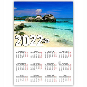 KALENDARZ PLAKAT 2022/23 Duże Wzory Wakacje Morze
