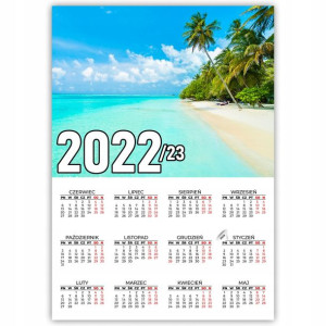 KALENDARZ PLAKAT 2022/23 Duże Wzory Wakacje Morze