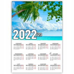 KALENDARZ PLAKAT 2022/23 Duże Wzory Wakacje Ocean