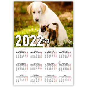 KALENDARZ PLAKAT 2022/23 Wzory Zwierzaki 32x44cm