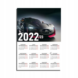 KALENDARZ Plakatowy 32x44 2022/2023 SAMOCHODY MiX
