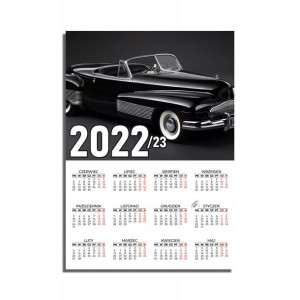 KALENDARZ Plakatowy 32x44 2022/2023 SAMOCHODY MiX