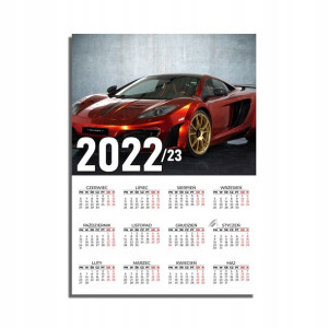 KALENDARZ Plakatowy 32x44 2022/2023 SAMOCHODY MiX