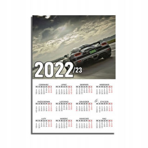KALENDARZ Plakatowy 32x44 2022/2023 SAMOCHODY MiX