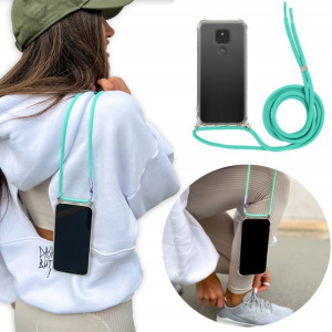 Etui Crossbody do MOTOROLA G9 Turkusowy Sznurek