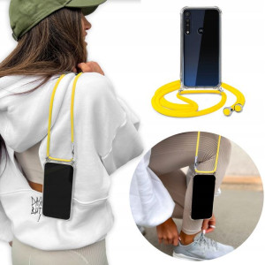 Etui Crossbody do MOTOROLA ONE MACRO Żółty Sznurek
