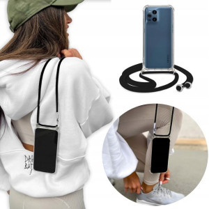 Etui Crossbody do OPPO FIND X3 PRO Czarny Sznurek
