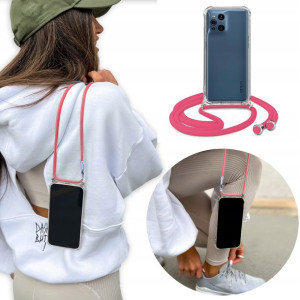 Etui Crossbody do OPPO FIND X3 PRO Różowy Sznurek