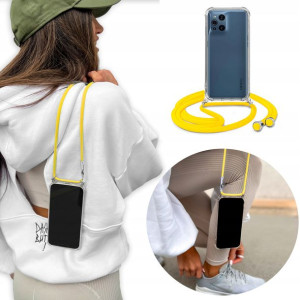Etui Crossbody do OPPO FIND X3 z Żółtym Sznurkiem