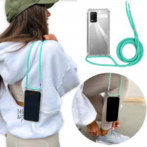 Etui Crossbody do REALME V13 5G + Turkus Sznurek