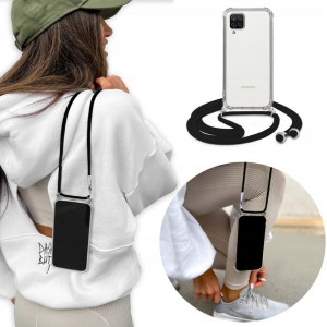 Etui Crossbody do SAMSUNG A12 z Czarnym Sznurkiem