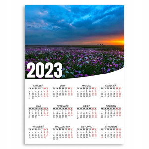 KALENDARZ ŚCIENNY 2023 Plakat 50x70 Wzory KWIATY