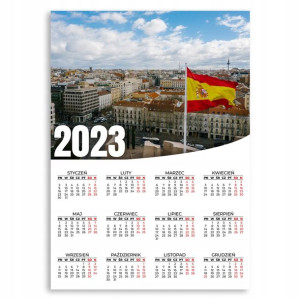 KALENDARZ ŚCIENNY 2023 Plakat 50x70 Wzory SPAIN