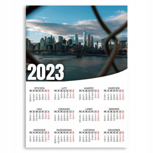 Kalendarz Ścienny 2023 Roczny 50x70 Wzory Miasto