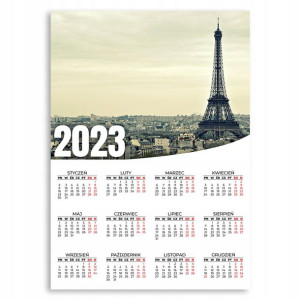 Kalendarz Ścienny 2023 Roczny 50x70 Wzory Paryż