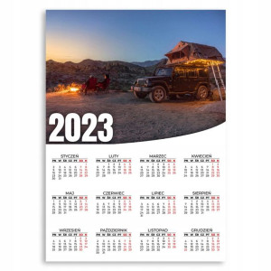 Kalendarz Ścienny 2023 Rok 50x70cm Camping Wzory