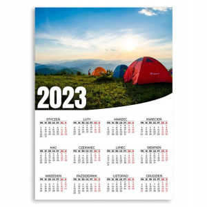 Kalendarz Ścienny 2023 Rok 50x70cm Namioty Wzory