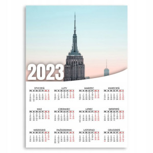 KALENDARZ ŚCIENNY 2023 ROK 50x70cm Wieżowiec Wzory