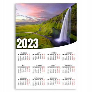 Kalendarz Ścienny 2023 Rok 50x70cm Wodospad Wzory