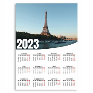 Kalendarz Ścienny 2023 Rok XL 50x70cm Eiffel Wzory