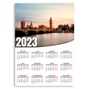 Kalendarz Ścienny 2023 Rok XL 50x70cm Londyn Wzory