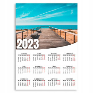 Kalendarz Ścienny 2023 Rok XL 50x70cm Plaża Wzory