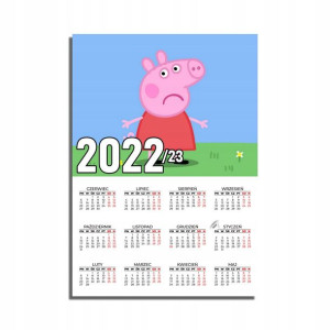 KALENDARZ Ścienny Plakat 32x44 ŚWINKA PEPPA Wzory