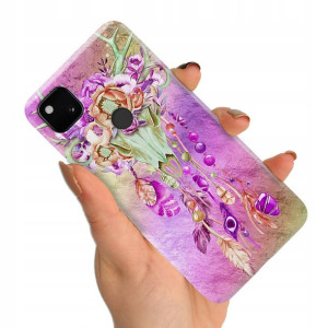 Etui do GOOGLE PIXEL 4A Case BOHO Leaves Top Wzory