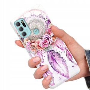 Etui do MOTOROLA G60s Case BOHO Leaves Top Wzory