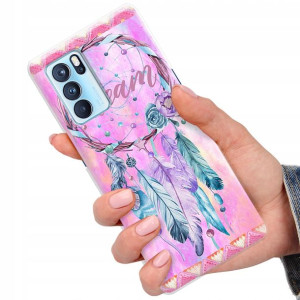 Etui do OPPO RENO 6 5G Case BOHO Leaves Top Wzory