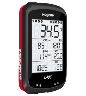 Licznik rowerowy ANT+ Bluetooth GPS IPX6 Magene C406 czerwony + uchwyt