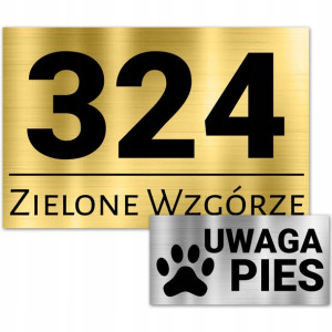 Tabliczka Adresowa Złoty Dibond Numer Domu +gratis