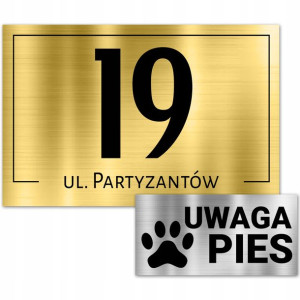 Tabliczka Adresowa Złoty Dibond Numer Domu +gratis