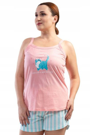 Piżama Damska Vienetta bawełna +Size 2XL ramiączka