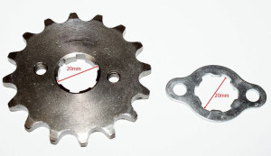 Zębatka Zdawcza Przód 420-16 Z+zabezpieczenie (śr.20mm)