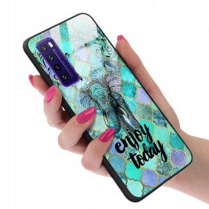 Etui Glass do HUAWEI NOVA 7 Case BOHO Pióra Wzory