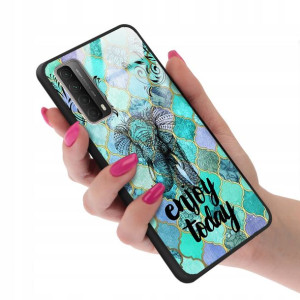 Etui Glass do HUAWEI P SMART 2021 BOHO Pióra Wzory