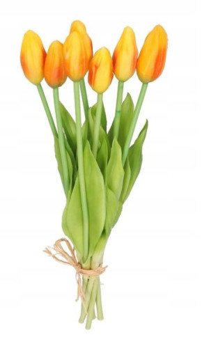 Tulipany Bukiet Tulipanów Kwiaty Gumowe 40cm 7gał