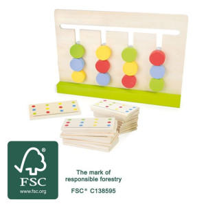 Labirynt logiczny drewniany nauka kolorów Certyfikat FSC®.