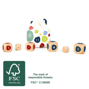 Kości drewniane do nauki matematyki Certyfikat FSC®.