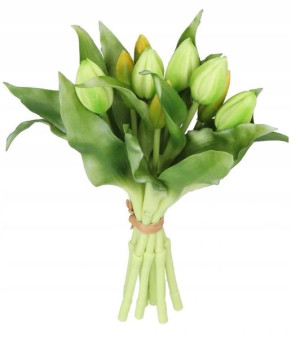 Tulipany Bukiet Tulipanów Kwiaty Gumowe 28cm 9gał