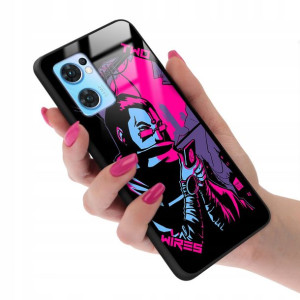 Etui Glass do OPPO RENO 7SE 5G Case Neonowe Wzory