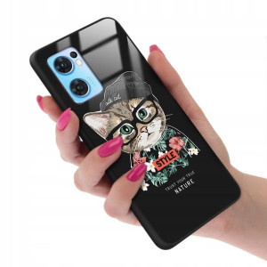 Etui Glass do OPPO RENO 7SE 5G Obudowa Misie Wzory