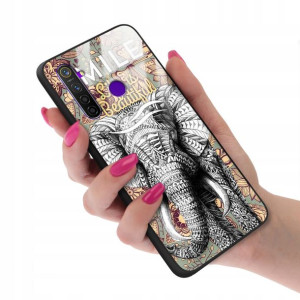 Etui Glass do REALME 5 PRO Case BOHO Leaves Wzory